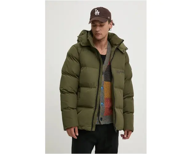 Karl Lagerfeld Jeans geaca barbati, culoarea verde, de iarna, 246D1504