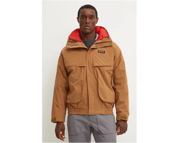 Columbia geaca Powderkeg II Remastered Interchange barbati, culoarea maro, de tranzitie, 2097221
