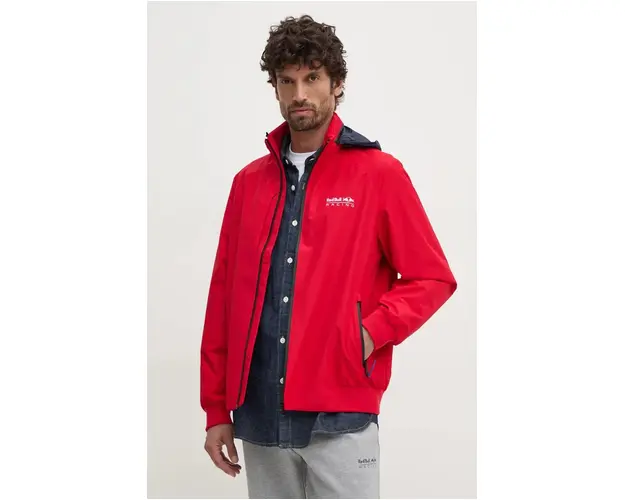 Pepe Jeans geaca Red Bull Racing x Pepe Jeans barbati, culoarea rosu, de tranzitie, RM400006