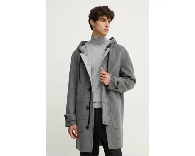 MACKAGE palton de lana culoarea gri, de tranzitie, JOSHUA