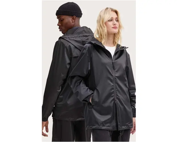Rains geaca Storm Breaker W3 culoarea negru, de tranzitie, oversize, 18370-84