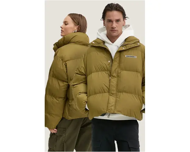 Converse geaca culoarea verde, de iarna, oversize, 10025257-A03
