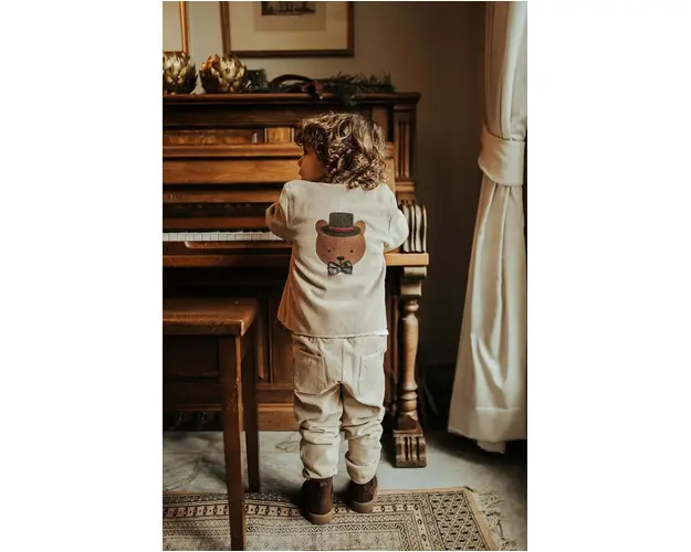 Donsje geaca de bumbac pentru copii Braas Blazer Bear culoarea bej, 4083301