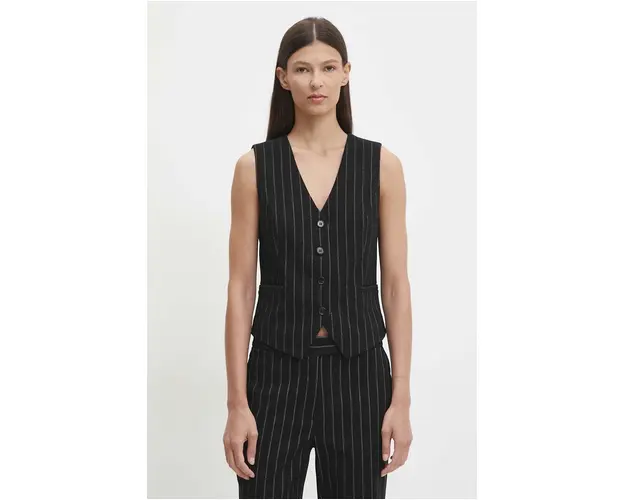 Bruuns Bazaar vesta DecumariaBBBielle culoarea negru, un singur rand de nasturi, BBW4079