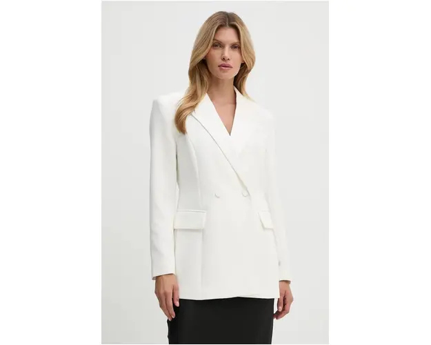 Bruuns Bazaar sacou RubysusBBTuxi blazer culoarea alb, cu doua randuri de nasturi, neted, BBW4114