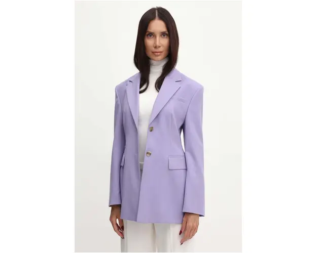 BOSS geaca de lana culoarea violet, un singur rand de nasturi, neted, 50518411