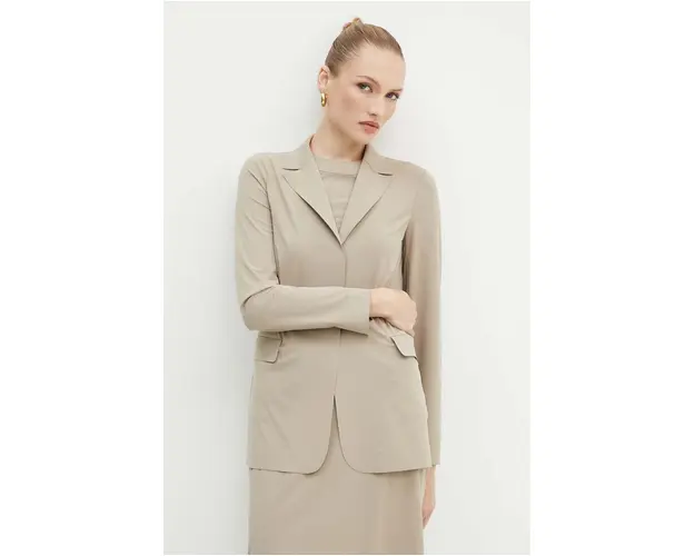 Max Mara Leisure sacou culoarea bej, un singur rand de nasturi, neted, 2426916017600