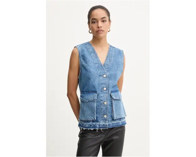 Moschino Jeans vesta jeans un singur rand de nasturi, 1001.8221