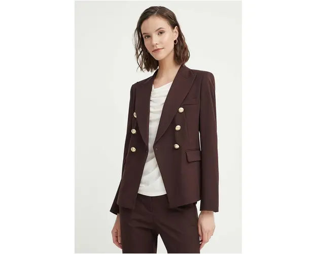 Joop! sacou culoarea maro, cu doua randuri de nasturi, neted, 30042708