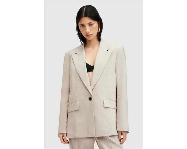 AllSaints sacou WHITNEY BLAZER culoarea bej, un singur rand de nasturi, neted, W016QA