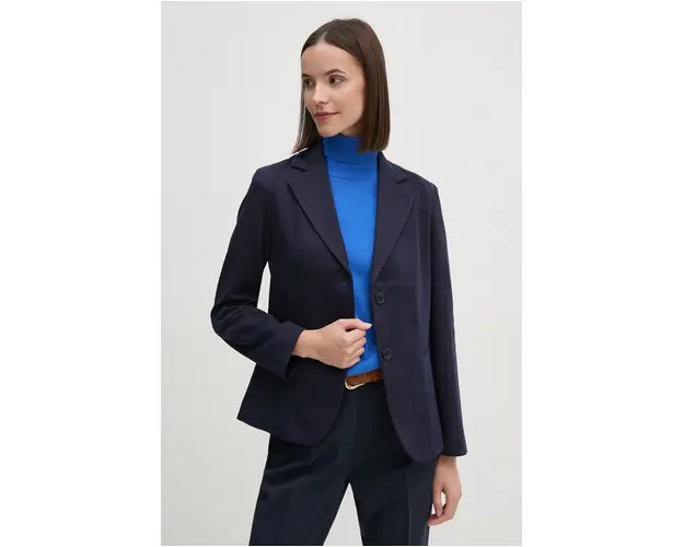 United Colors of Benetton sacou culoarea albastru marin, un singur rand de nasturi, neted, 28MVDW026
