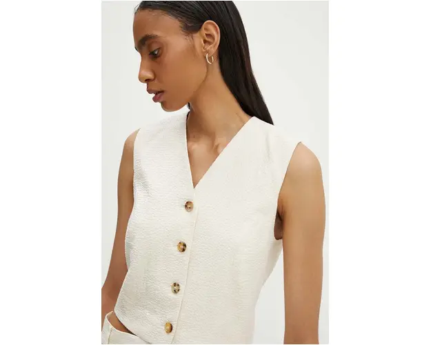 By Malene Birger vesta BLAIRE culoarea bej, un singur rand de nasturi, Q72527003