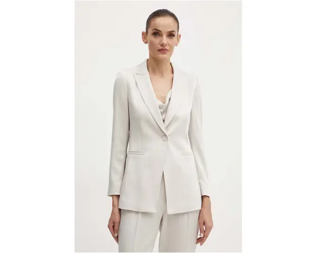 Marella sacou culoarea bej, un singur rand de nasturi, neted, 2423046061200