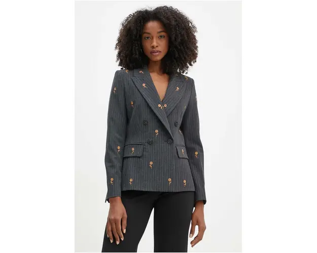 Marella sacou culoarea gri, un singur rand de nasturi, 2423046111200