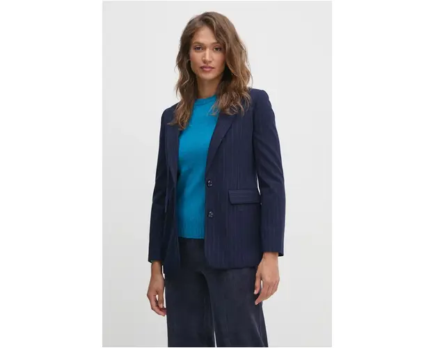 United Colors of Benetton sacou culoarea albastru marin, un singur rand de nasturi, modelator, 2KHSDW02H