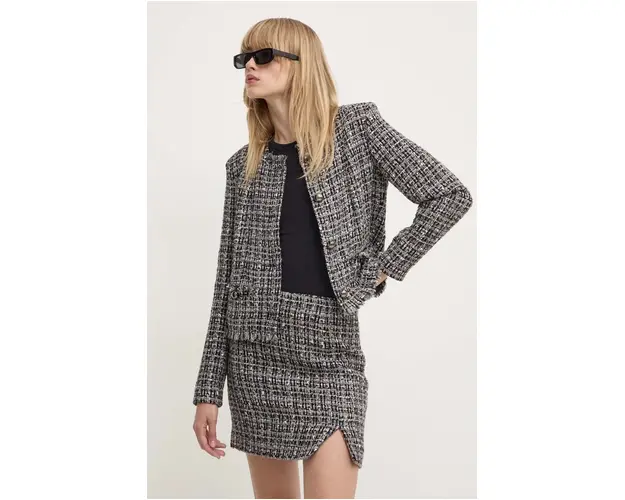 IRO sacou din lana culoarea gri, un singur rand de nasturi, modelator, WP07BRUNAH