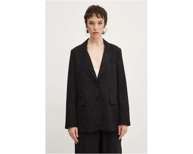 Desigual sacou HAMBURGO culoarea negru, un singur rand de nasturi, modelator, 24WWEW75