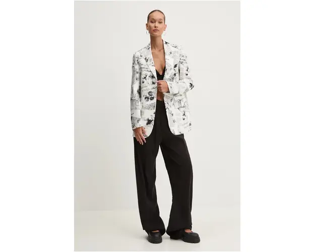 Desigual sacou BRATISLAVA culoarea alb, un singur rand de nasturi, modelator, 24WWEW52