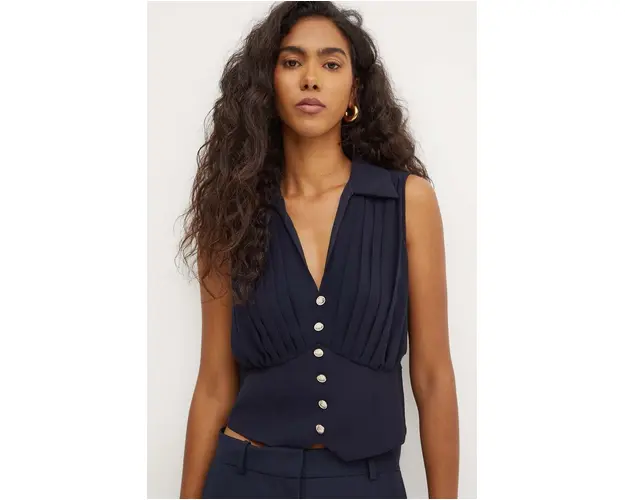 Morgan bluza OPLI femei, culoarea albastru marin, neted, OPLI