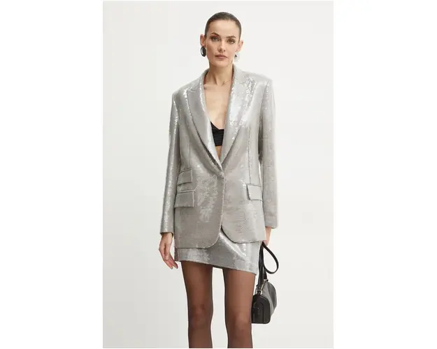 Simona Corsellini sacou culoarea gri, un singur rand de nasturi, modelator, A24CPGI008