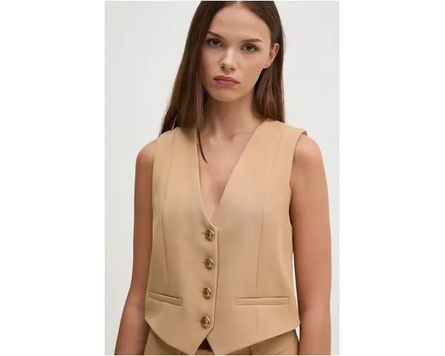 Gaudi vesta culoarea bej, un singur rand de nasturi, 421FD35019