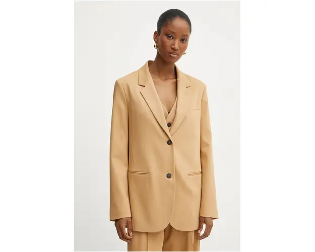 Forte Forte sacou din lana culoarea maro, un singur rand de nasturi, neted, 13219_my jacket