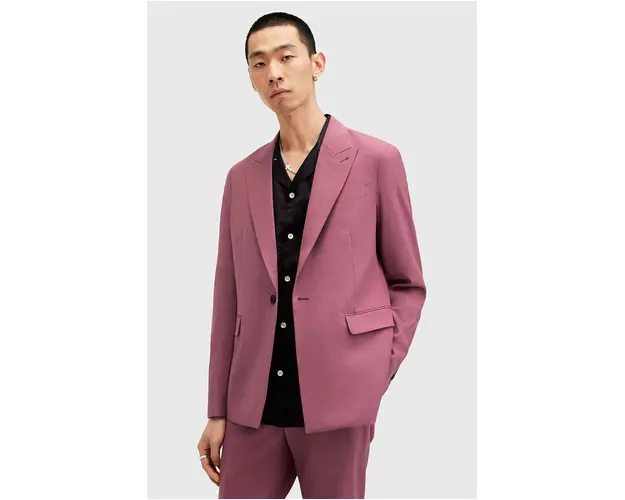 AllSaints sacou din lana AURA culoarea roz, M001QA