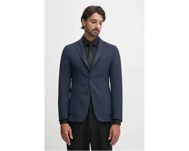 BOSS sacou din lana culoarea albastru marin, 50528465