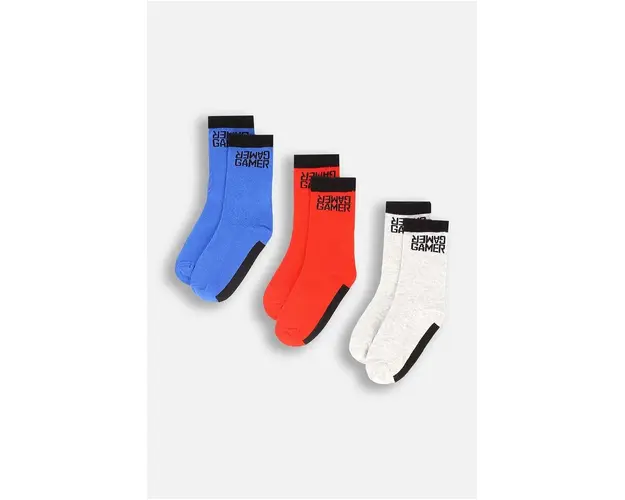 Coccodrillo sosete copii 3-pack culoarea gri, BASIC SOCKS