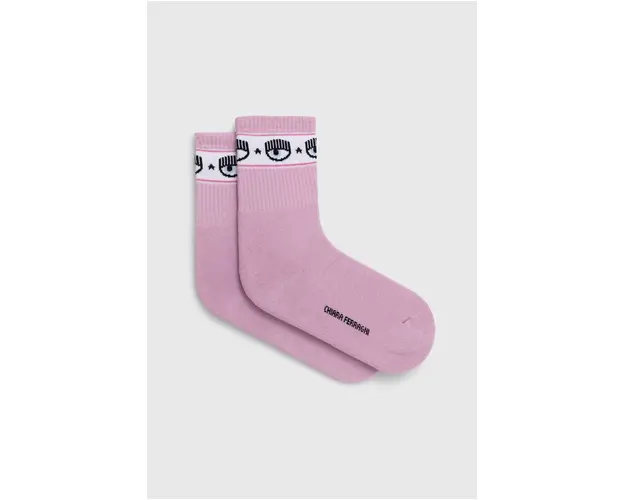 Chiara Ferragni sosete femei, culoarea violet, 77SB0J02