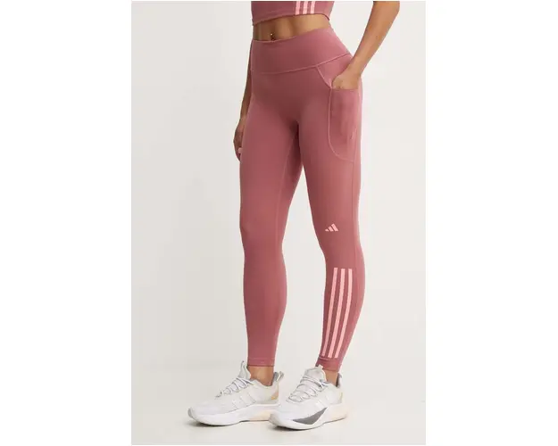adidas Performance leggins de alergare Daily Run culoarea roz, cu imprimeu, IX0272