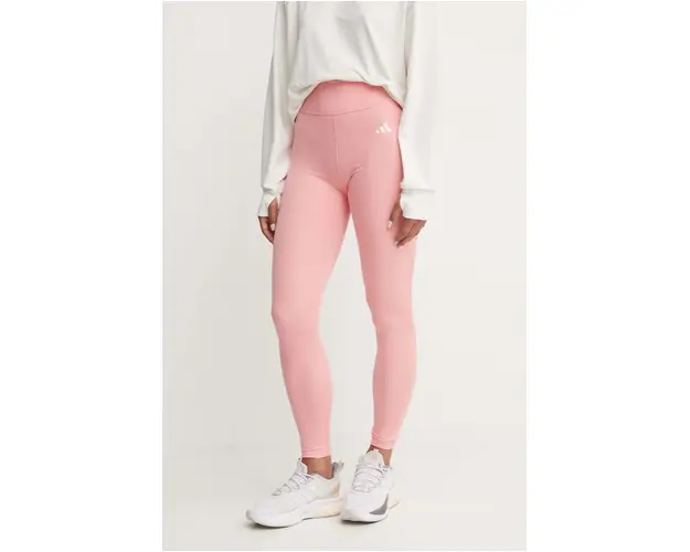 adidas Performance leggins de antrenament Strength culoarea roz, neted, IX5022