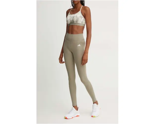 adidas Performance leggins de antrenament Strength culoarea verde, neted, IX5024