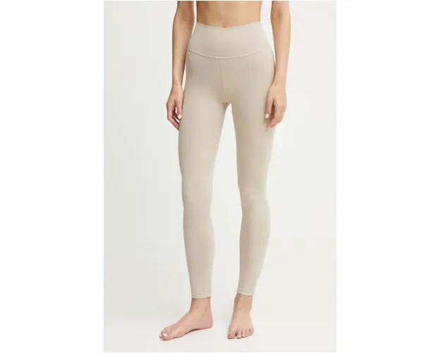 adidas Performance jambiere de yoga All Me culoarea bej, neted, IX0192