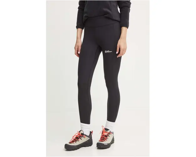 Jack Wolfskin leggins sport Klintal femei, culoarea negru, neted, 1508901