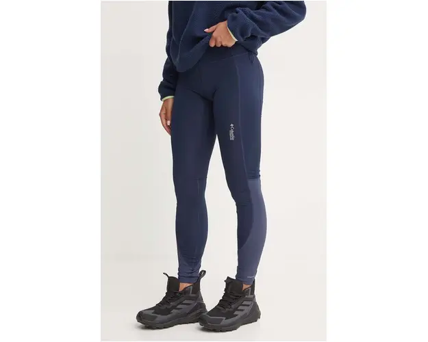 Columbia leggins sport Cirque River femei, culoarea albastru marin, neted, 2106731