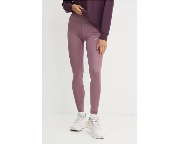 Asics leggins de alergare Icon culoarea roz, cu imprimeu, 2012C739