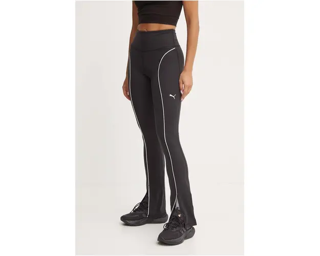 Puma leggins de antrenament Cloudspun culoarea negru, cu imprimeu, 525770