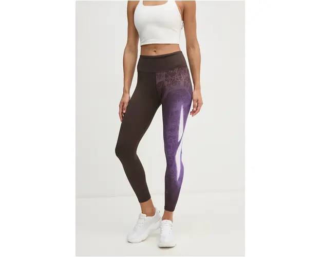 Reebok leggins de antrenament LUX Collection culoarea maro, modelator, 100205574