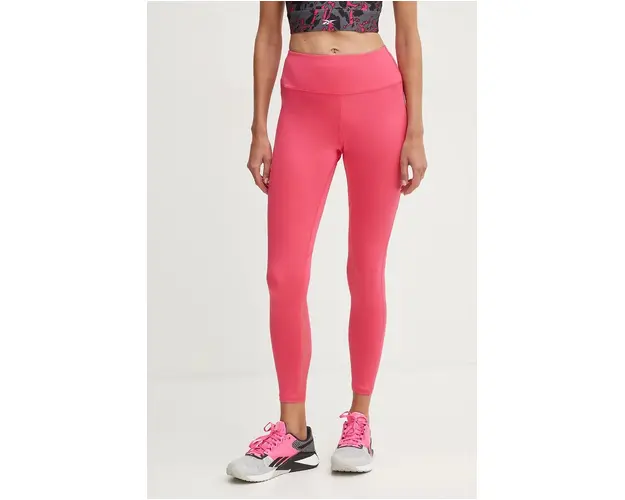 Reebok leggins de antrenament Workout Ready culoarea roz, neted, 100205353