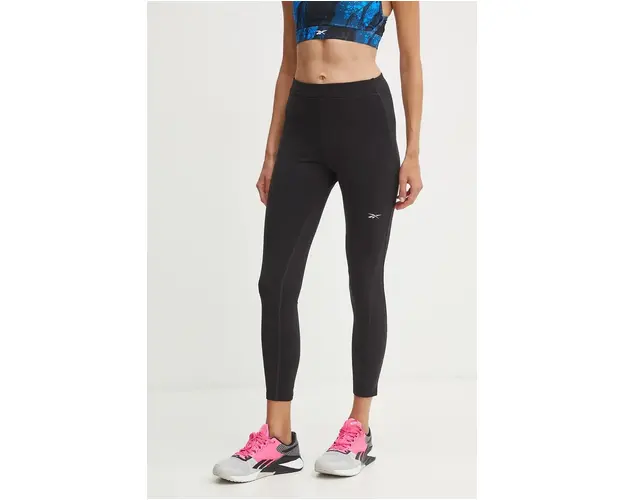 Reebok leggins de alergare Running Warming culoarea negru, neted, 100205584
