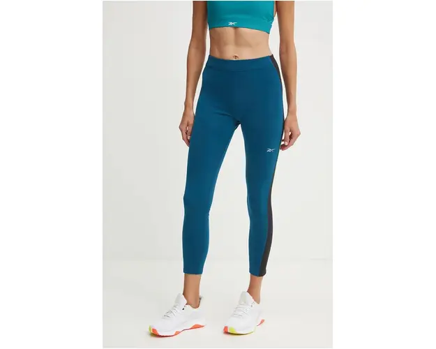 Reebok leggins de alergare Running Warming culoarea turcoaz, modelator, 100205585