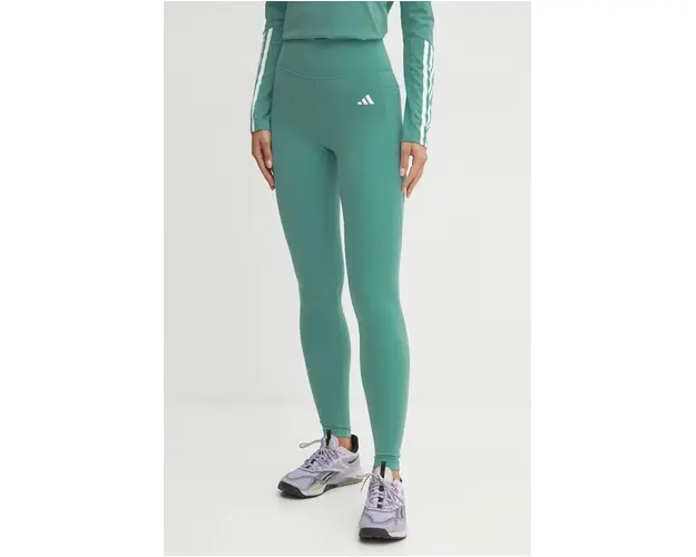 adidas Performance leggins de antrenament Optime culoarea turcoaz, neted, IX5018