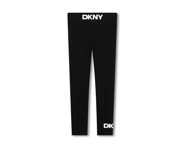 Dkny leggins copii culoarea negru, cu imprimeu, D60222