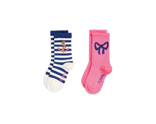 Mini Rodini sosete copii 2-pack culoarea roz