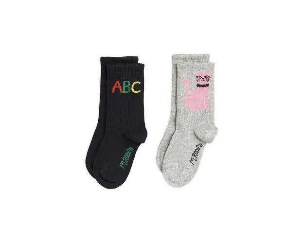 Mini Rodini sosete copii ABC 2-pack culoarea negru, 2476011700