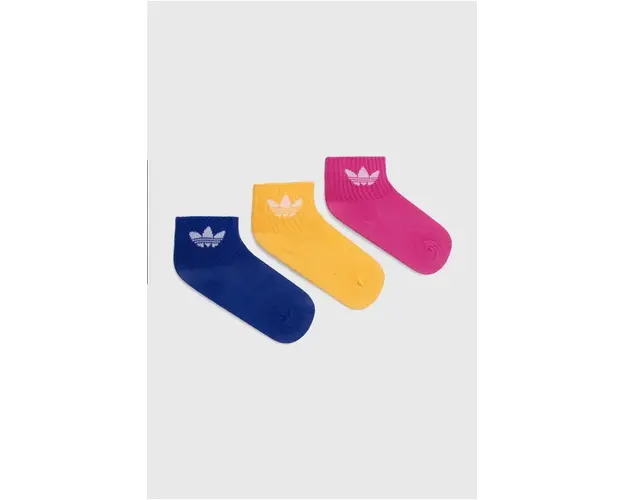 adidas Originals sosete copii KIDS ANKLE SOCK 3-pack culoarea galben, IY6696