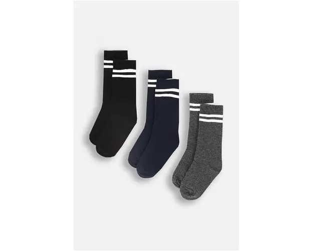 Coccodrillo sosete copii 3-pack culoarea negru, BASIC SOCKS