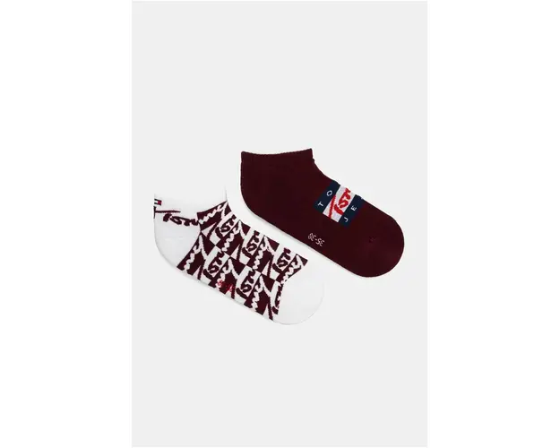 Tommy Jeans sosete 2-pack culoarea bordo, 701229895