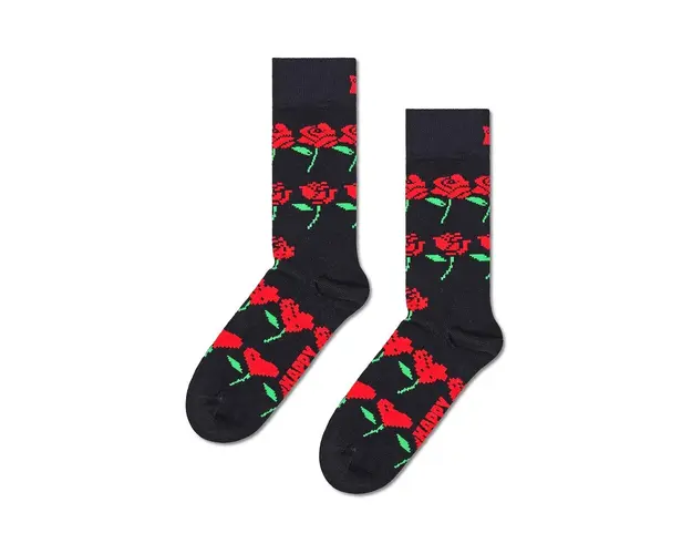 Happy Socks sosete Rose Hearts Sock culoarea negru, P001529
